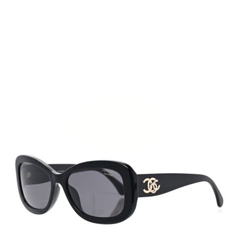 Chanel Acetate Polarized CC Sunglasses 5468B Black